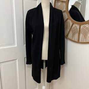 White + Warren Essentials Cashmere Sweater Long Open Cardigan Sz S Minimalist